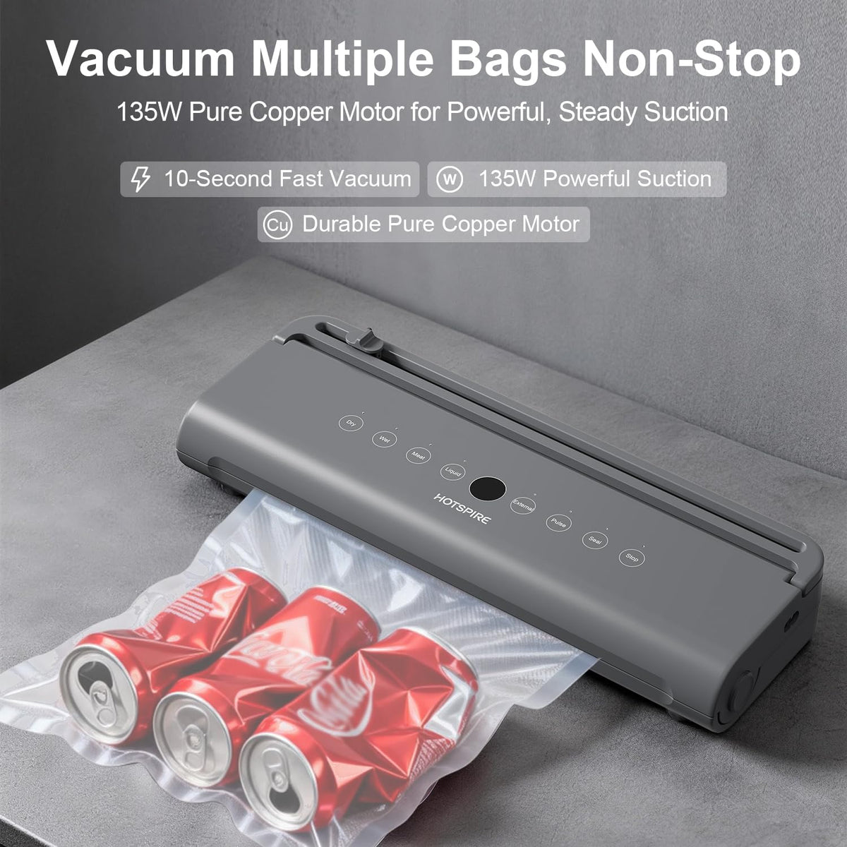 hotsspire twelve point six inch sealing length for multiple bags
