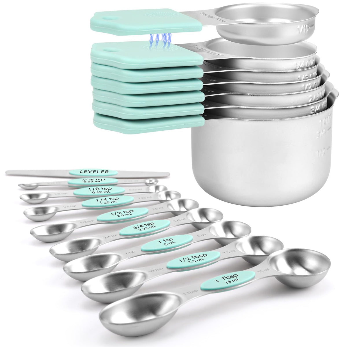 HOUJIP magnetic measuring cups nesting for space-saving storage