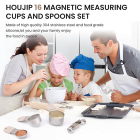 HOUJIP magnetic nesting keeps cups and spoons organized and easy to store.