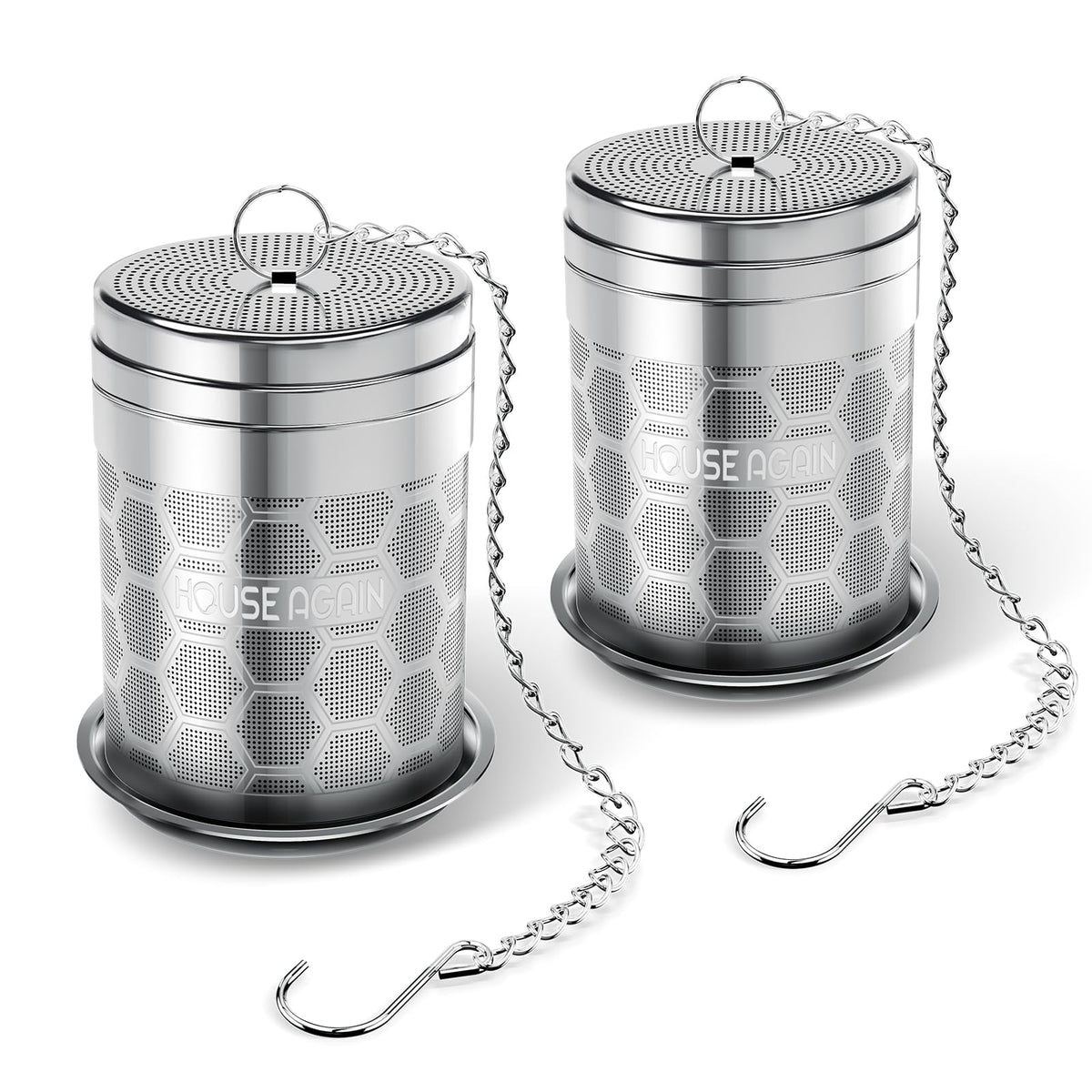 House Again large tea infuser mesh close-up with fine holes for clean, dregs-free brews.