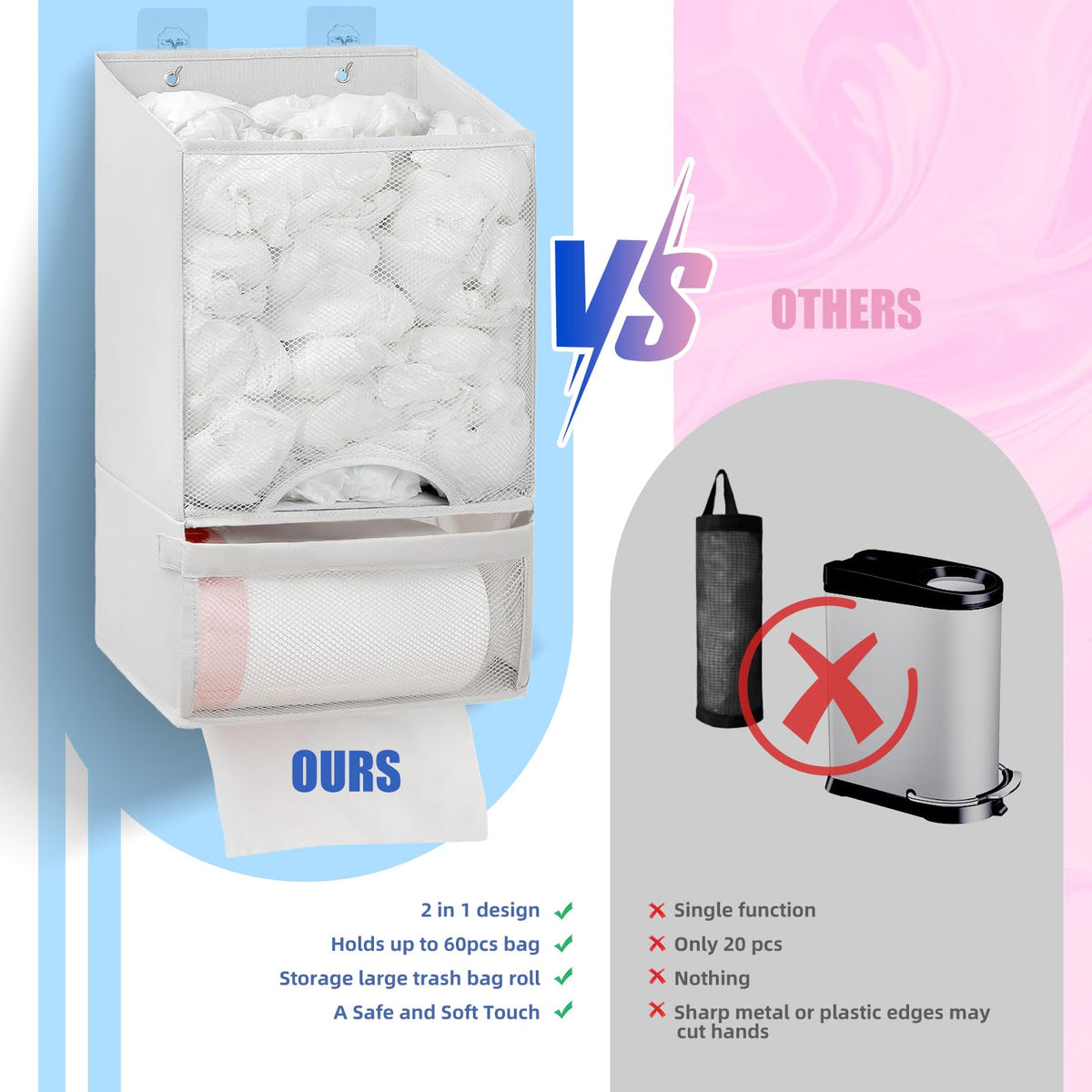 HOUSE AGAIN multifunctional organizer stores socks towels and detergent packets beyond bags