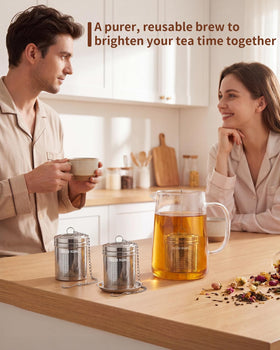 House Again reusable infuser set helps reduce waste compared with bags.