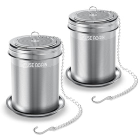 House Again extra-fine mesh tea infuser traps tiny tea particles for clean brews.