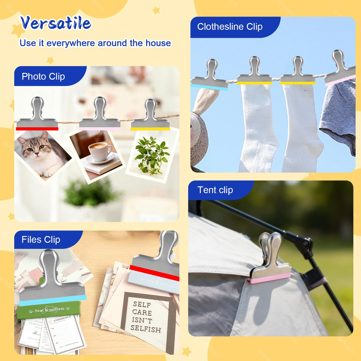 HOUSE AGAIN versatile clips for kitchen, office, and garden organization
