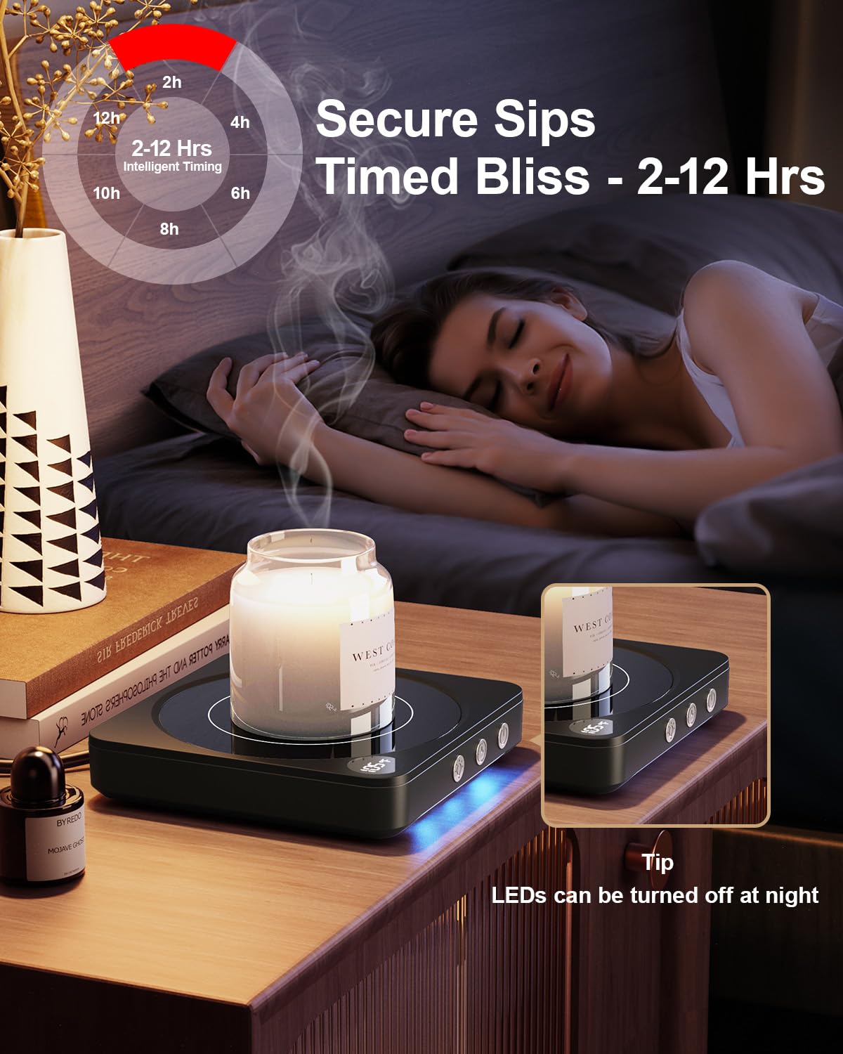 House Gem Mug Warmer features a large 5.2-inch heating plate for most cups