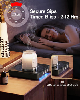 House Gem Mug Warmer features a large 5.2-inch heating plate for most cups
