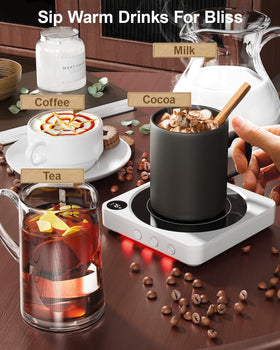 House Gem mug warmer fits most cup sizes for versatile desk use