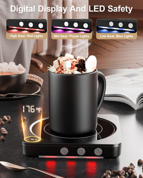House Gem Mug Warmer temperature display shows precise heat levels at a glance