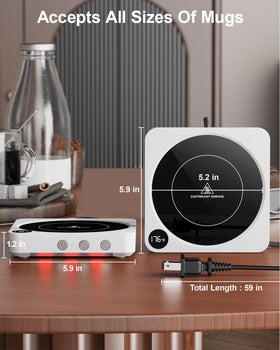 House Gem mug warmer white finish adds a clean look to your workspace