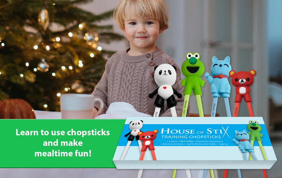 House of Stix kids chopsticks with animal design engage children during meals.