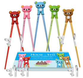 House of Stix bears training chopsticks for kids in a 5-pack, playful design aids learning.