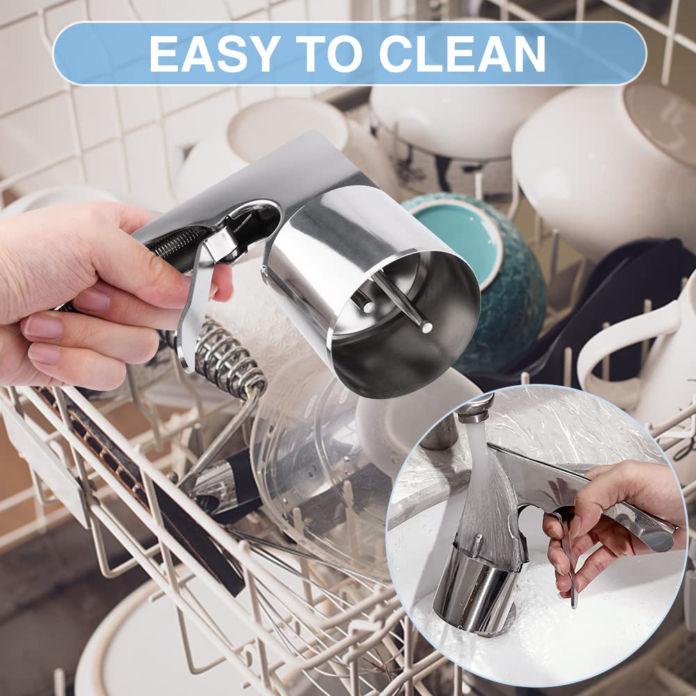 Houseen ergonomic handle reduces hand strain during long scooping.
