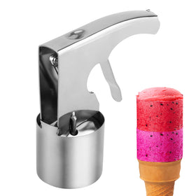Houseen stainless steel ice cream scoop with trigger release for smooth portions.