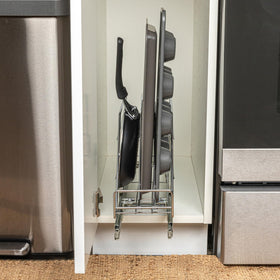 Household Essentials Glidez full-extension sliding base demonstrates smooth, effortless access to cookware