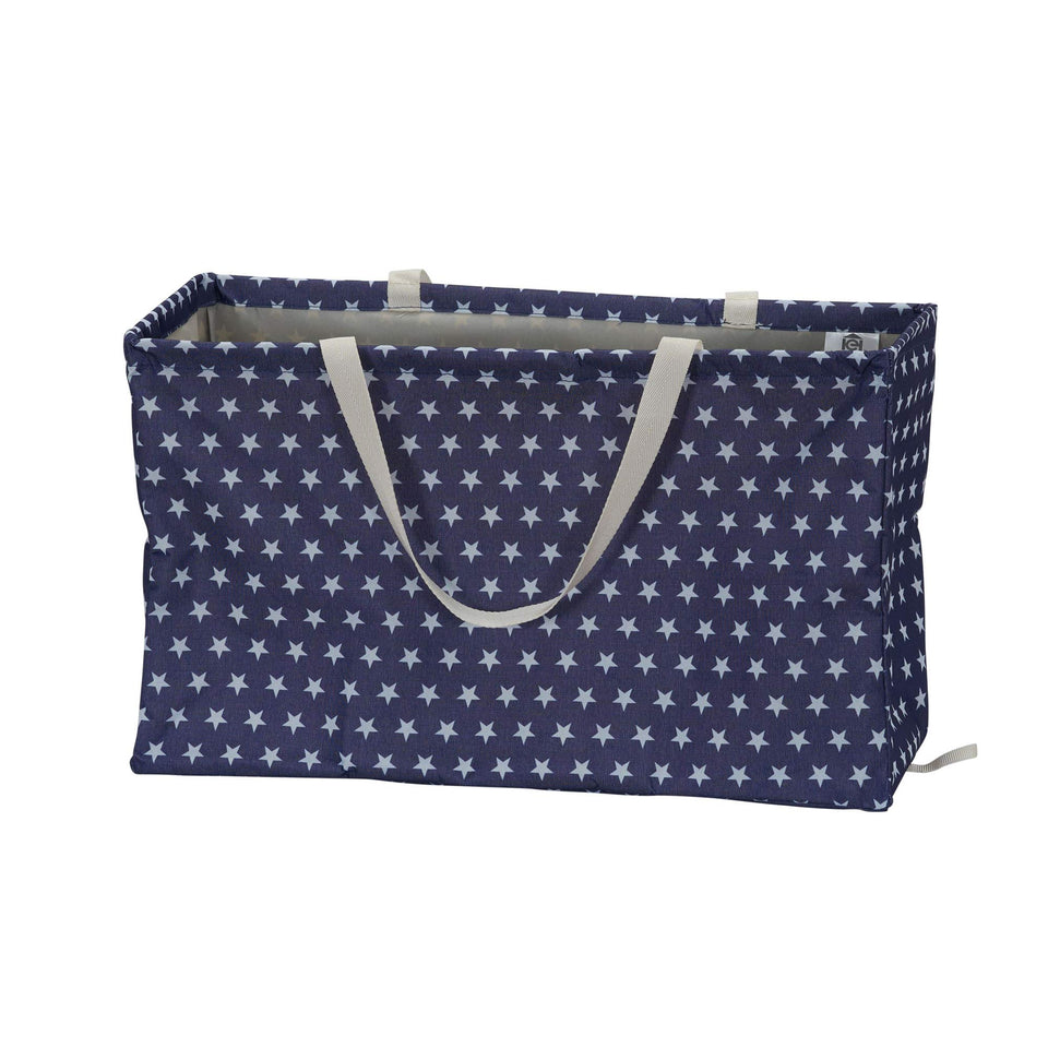 Household Essentials Krush tote in blue stars, sturdy carry for groceries and gear.