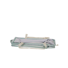 Household Essentials Teal Striped Krush tote folded-down for compact storage.