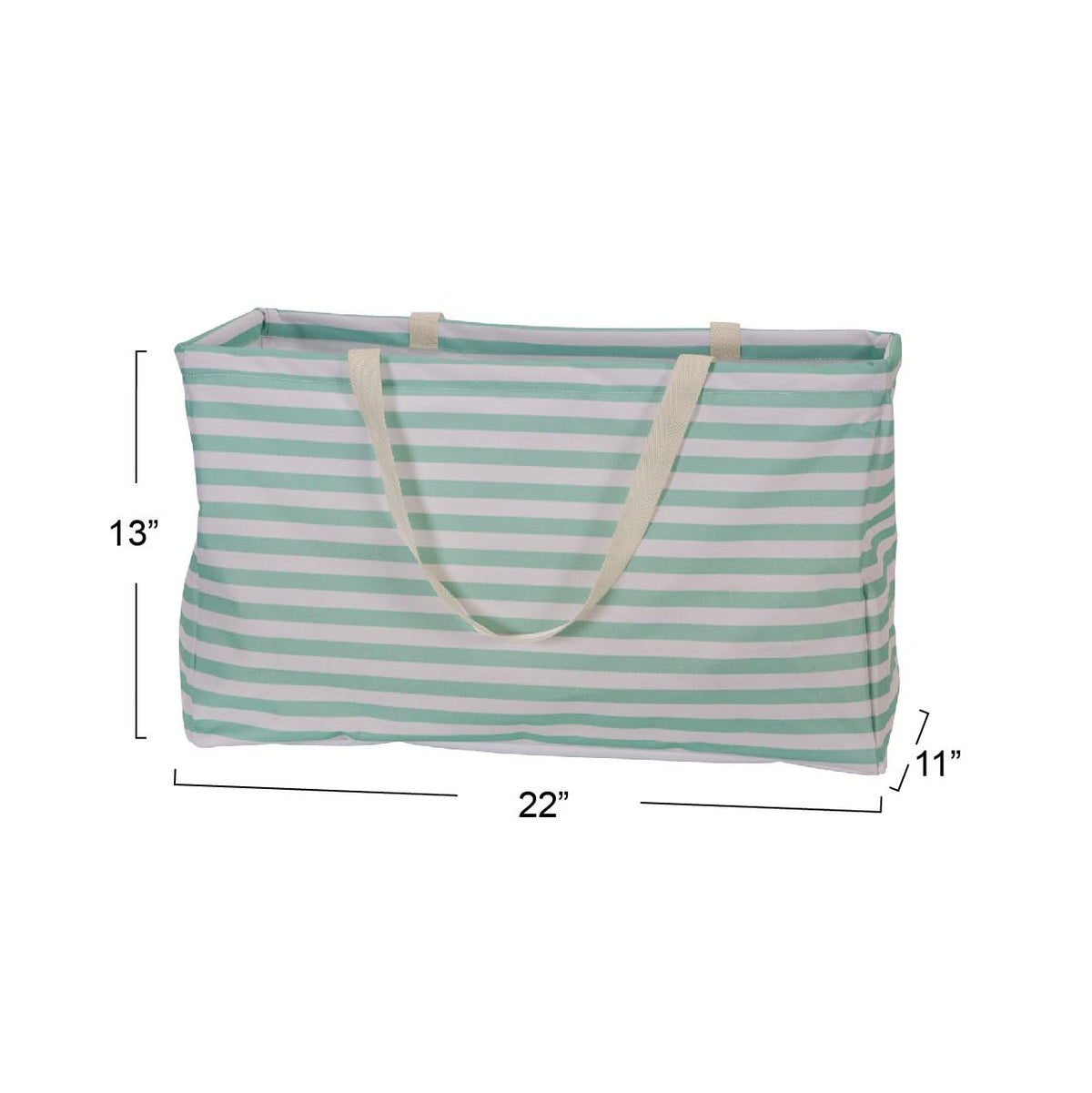 Household Essentials Teal Striped Krush tote open-top for quick access.