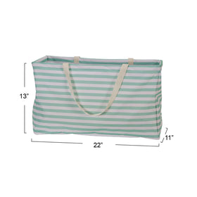Household Essentials Teal Striped Krush tote open-top for quick access.
