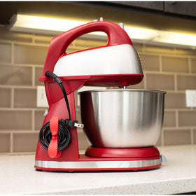 Cordsy Wrap enables one-handed cord management during cooking.