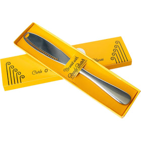 Close-up of micro-graters on Houseify Ready Butter Knife for fine topping texture