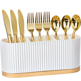 HouseJoy countertop silverware holder neat display for forks, spoons and knives