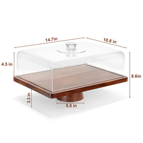 Close-up of HouseJoy rectangle acrylic lid covering pastries while staying transparent.