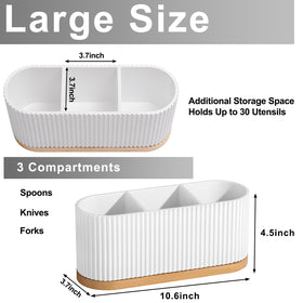 HouseJoy three-compartment silverware caddy for easy access