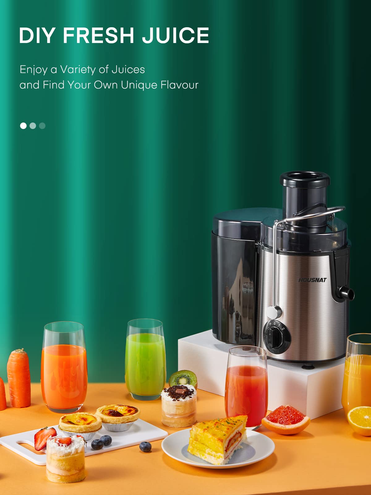 HOUSNAT juicer pulp collector holds 1.6 L of pulp