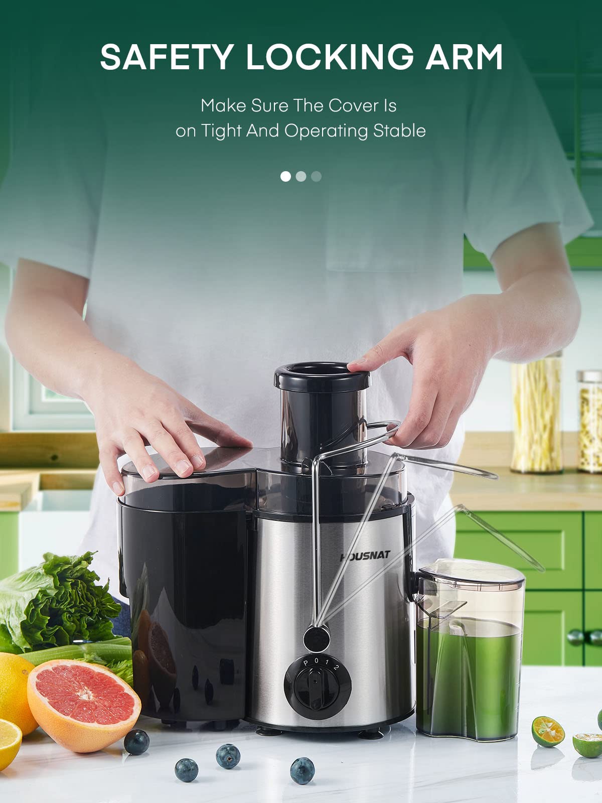 HOUSNAT recipe guide included to help beginners start juicing