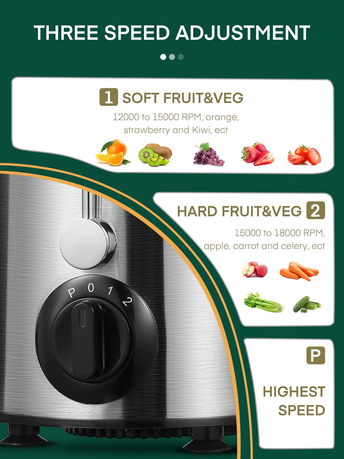 HOUSNAT juicer stainless-steel filter ensures efficient extraction