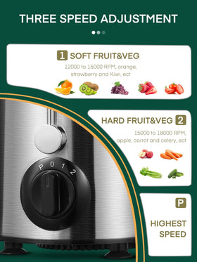 HOUSNAT juicer stainless-steel filter ensures efficient extraction