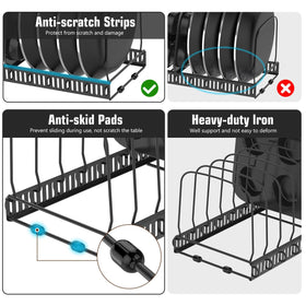 Housolution 14 dividers help separate pots, pans, and boards efficiently.