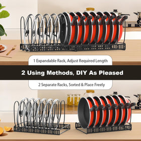 Housolution countertop or cabinet setup keeps pots and lids within reach