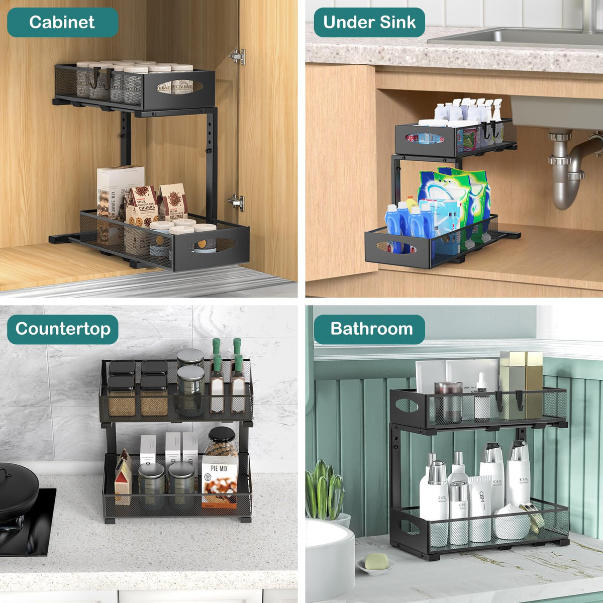 Housolution hooks provide extra hanging storage to maximize space.