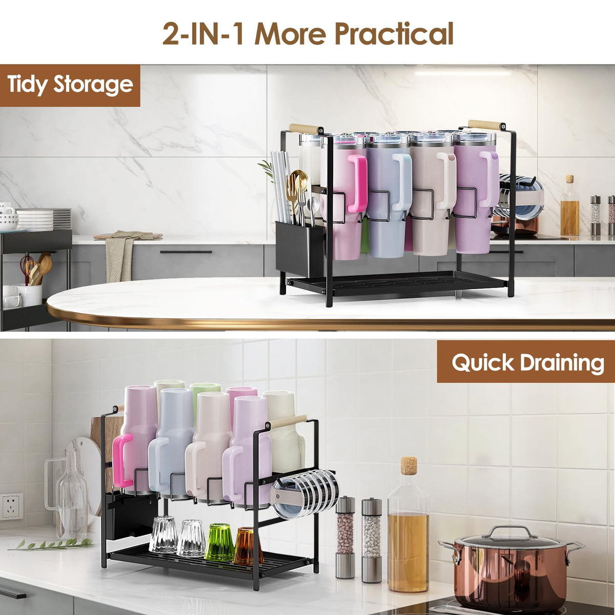 Housolution non-slip base keeps the rack stable on your counters