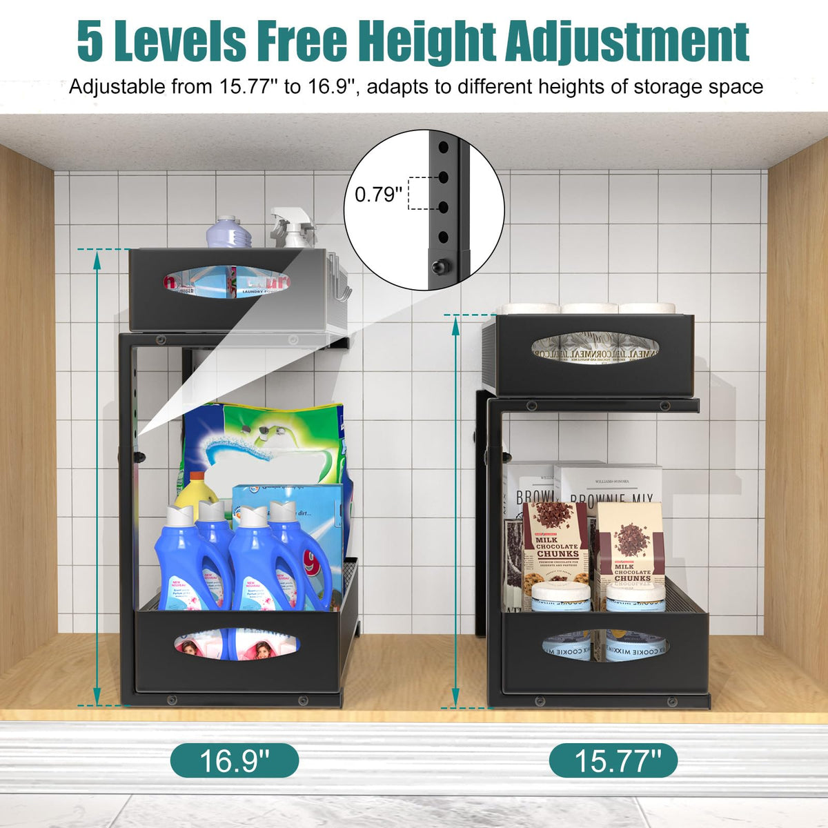 Housolution sliding mesh drawers offer smooth, quiet pulls for daily use.
