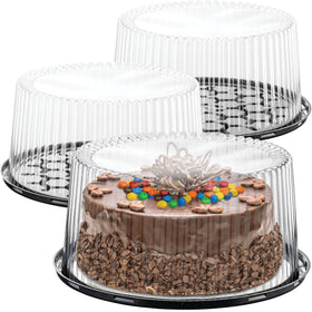 Houzzkingz 10-inch cake tray with dome lid for secure transport and pristine presentation.