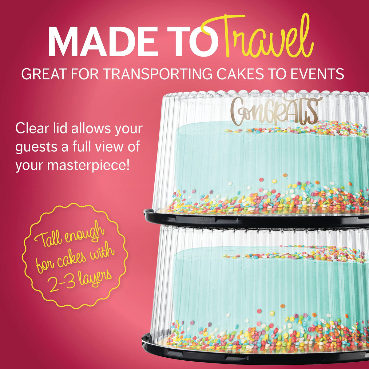 Houzzkingz clear lid showcases colorful icings and designs from all angles.