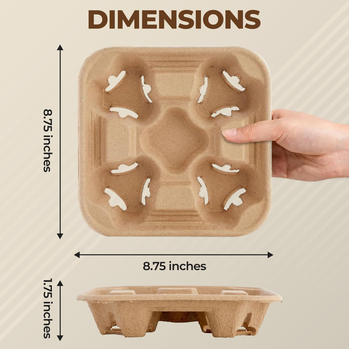 Houzzkingz eco-friendly pulp fiber beverage carrier supports sustainable service