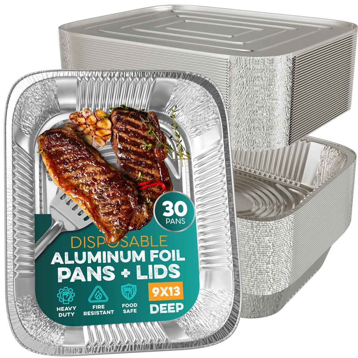 Houzzkingz half-size deep pans with full curl rims for sturdy handling.