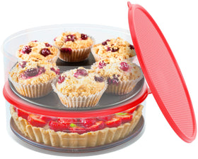 HOUZZKINGZ USA round 10.5in container shows contents at a glance.