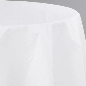 HOUZZKINGZ USA white 3-ply tablecloth providing elegant, spill-ready coverage