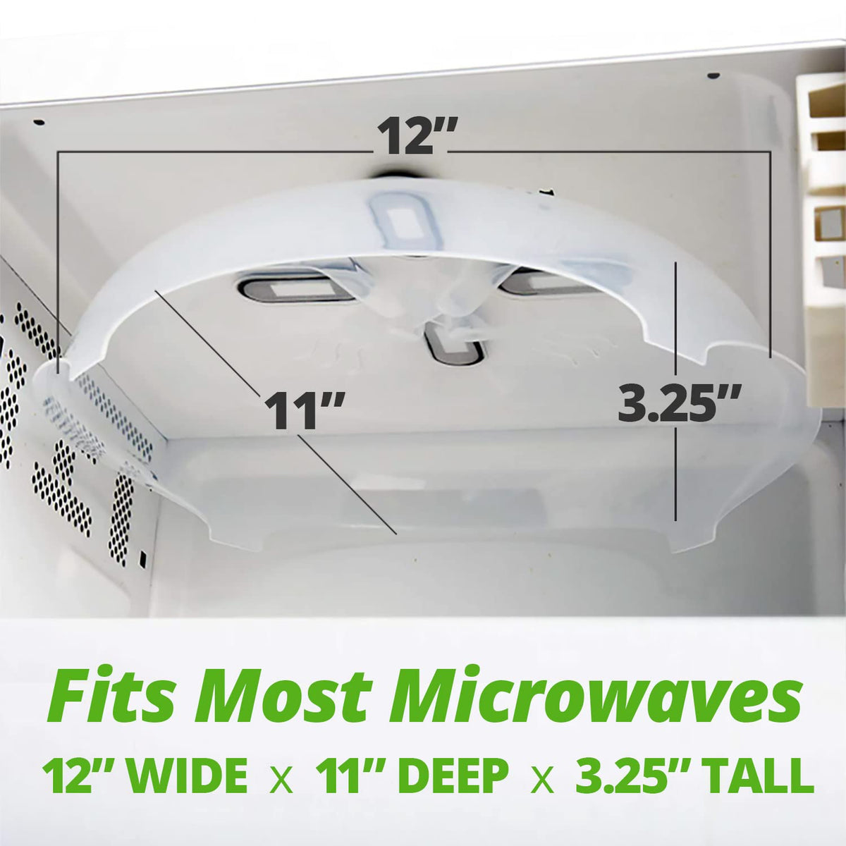 Hover Cover 12-inch splatter cover over plate preventing messes during heating