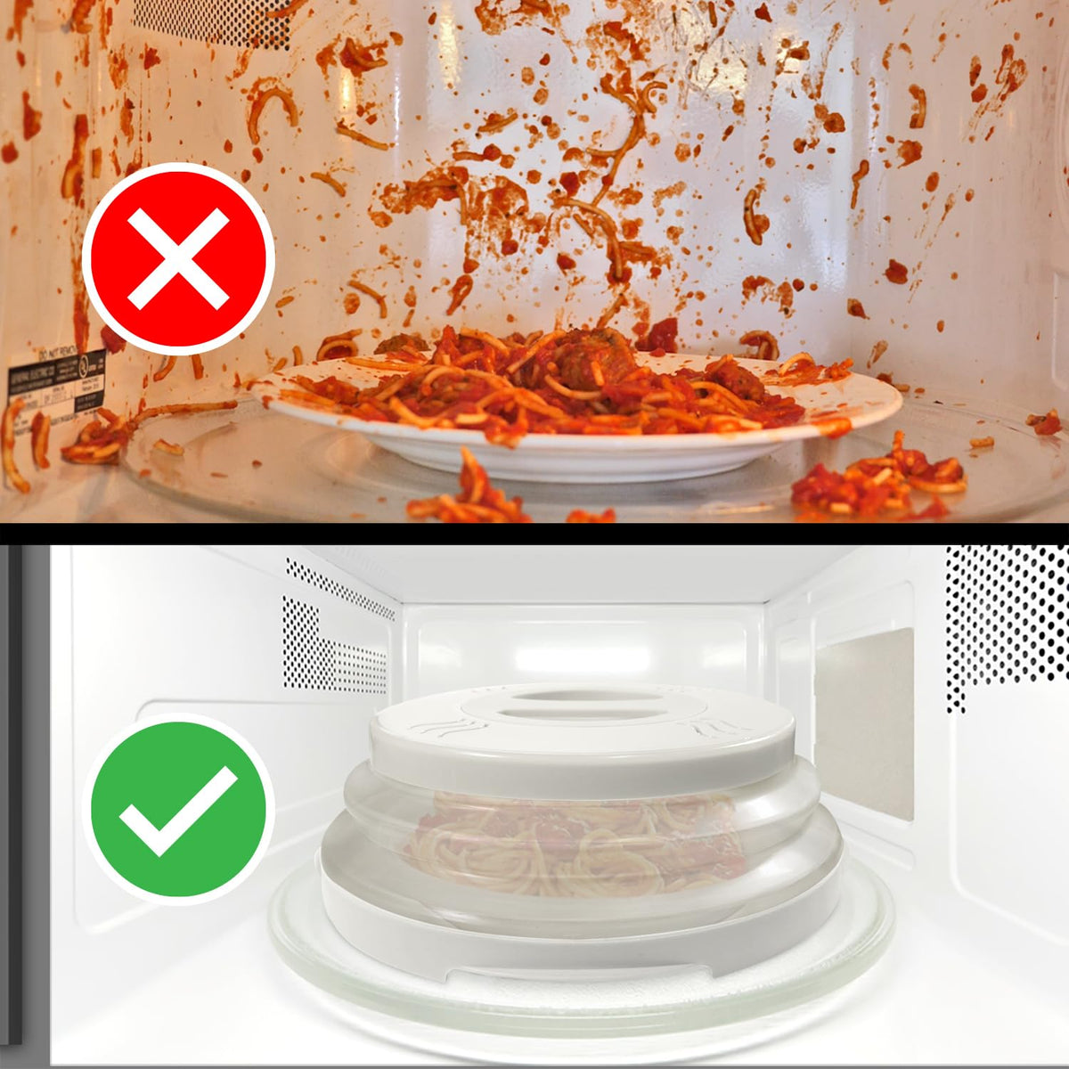Hover Cover BPA-free material provides safe and durable microwave protection.