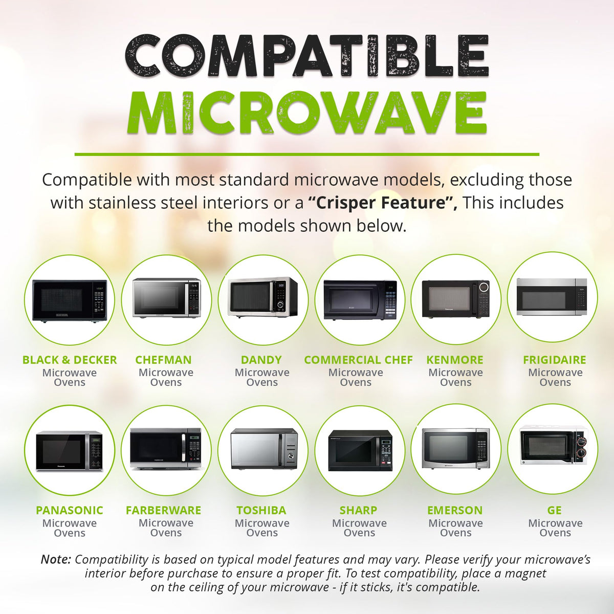 Hover Cover compact magnetic storage tucked inside microwave or on top