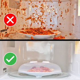 Hover Cover heat-resistant up to 300°F for daily microwave use.