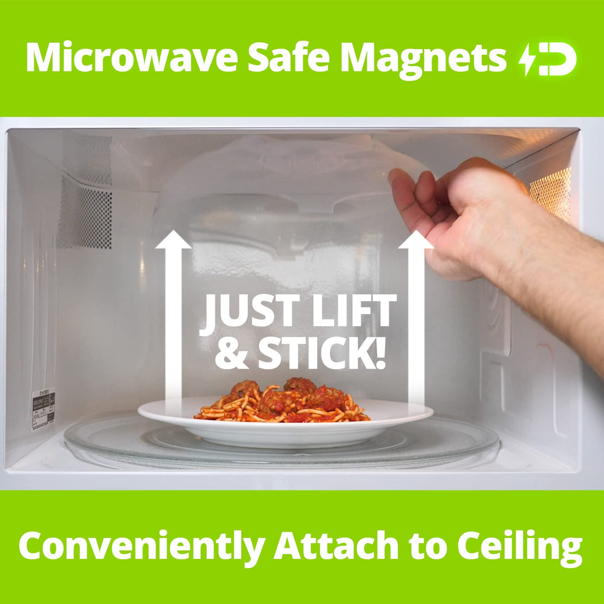 Hover Cover space-saving design attaches to the microwave interior.