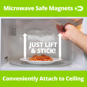 Hover Cover space-saving design attaches to the microwave interior.