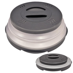 HOVER COVER collapsible design saves space on microwave ceiling.