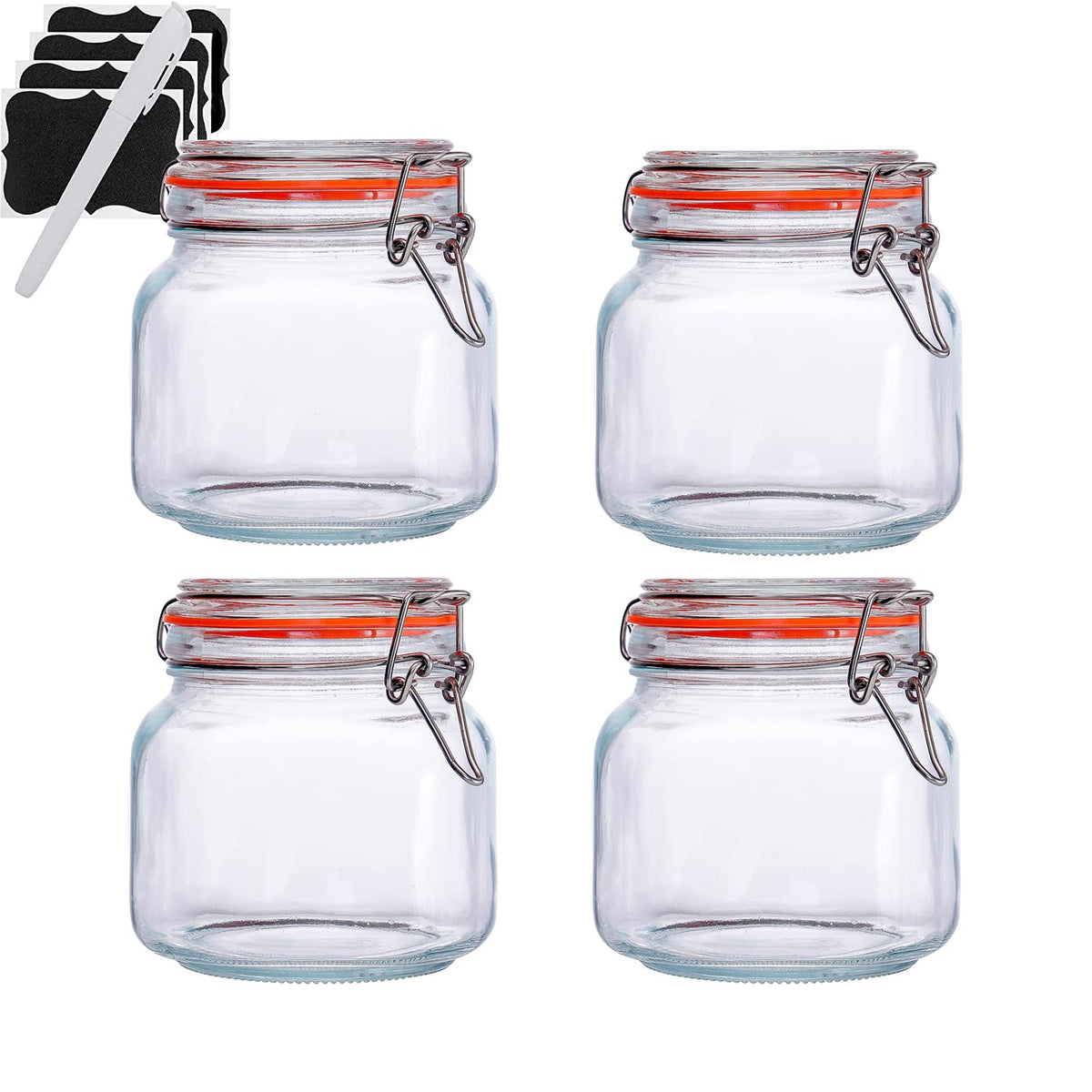 Hovico 25oz glass jar with airtight lid preserves freshness and flavor.